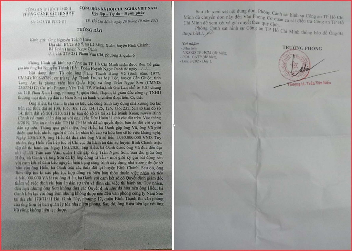 Viết tiếp bài “Nguy cơ mất trắng 5,5 tỉ đồng vì “gửi trứng cho ác”(!)”: Người bị hại tiếp tục tố cáo