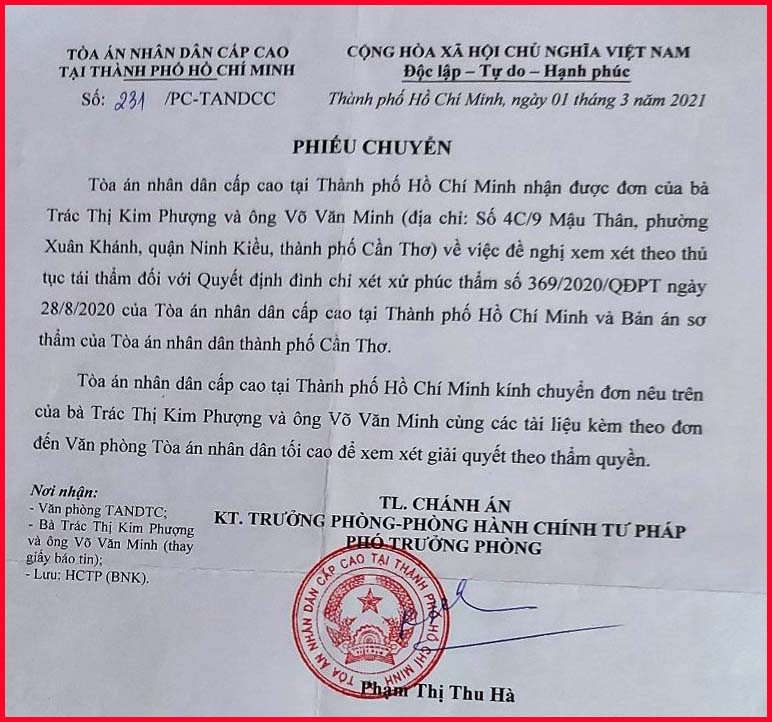 ​​​​​​​Trông chờ một quyết định giám đốc thẩm khách quan, đúng pháp luật!