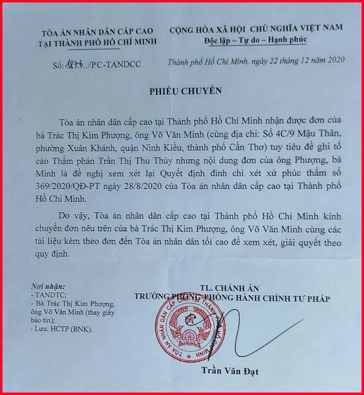 ​​​​​​​Trông chờ một quyết định giám đốc thẩm khách quan, đúng pháp luật!