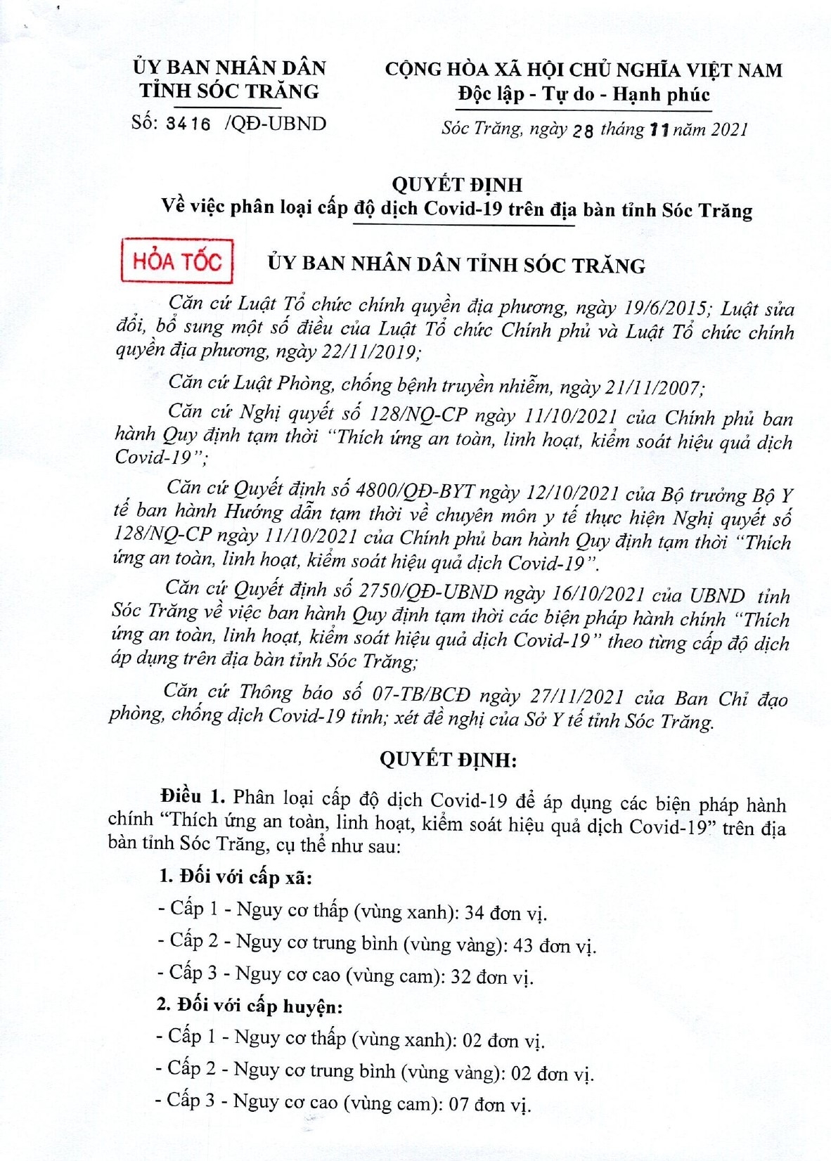 Tỉnh Sóc Trăng cấm người dân ra đường từ 21h ngày hôm trước đến 4h ngày hôm sau