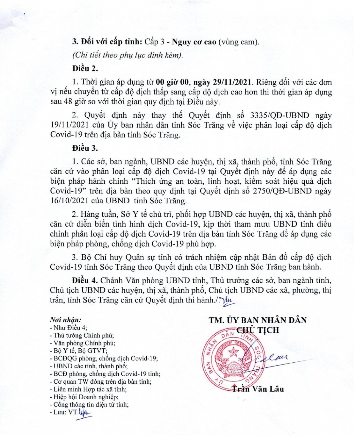 Tỉnh Sóc Trăng cấm người dân ra đường từ 21h ngày hôm trước đến 4h ngày hôm sau