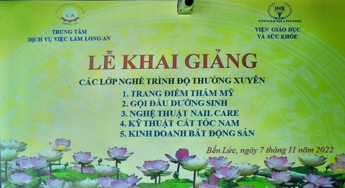 Tỉnh Long An: Khai giảng các lớp nghề trình độ thường xuyên