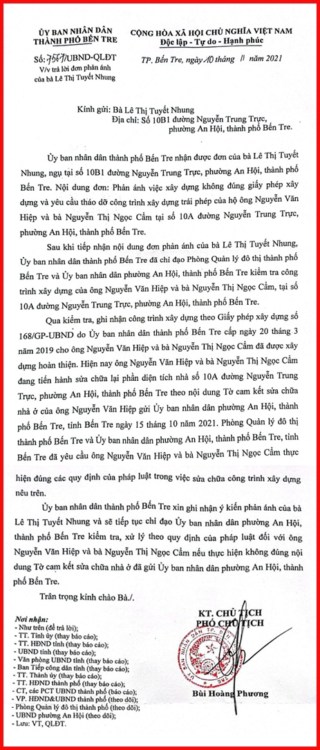 TP Bến Tre: Xây nhà ở có nhiều dấu hiệu trái luật, sao không bị xử lí?