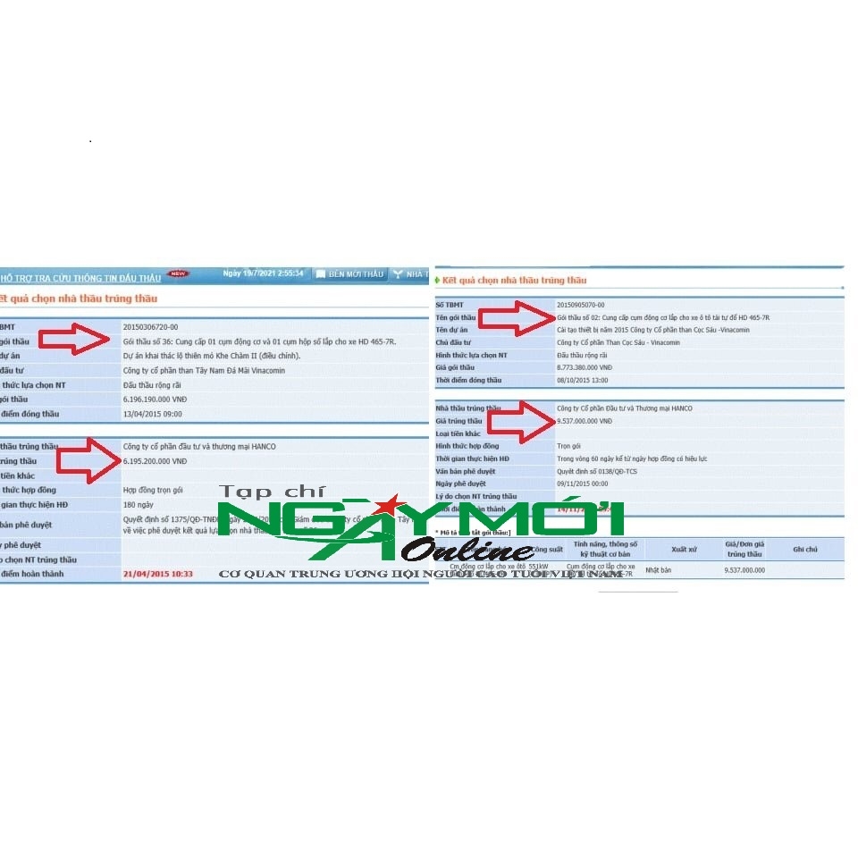 Về những gói thầu ở Công ty CP Than Cọc Sáu được dư luận quan tâm