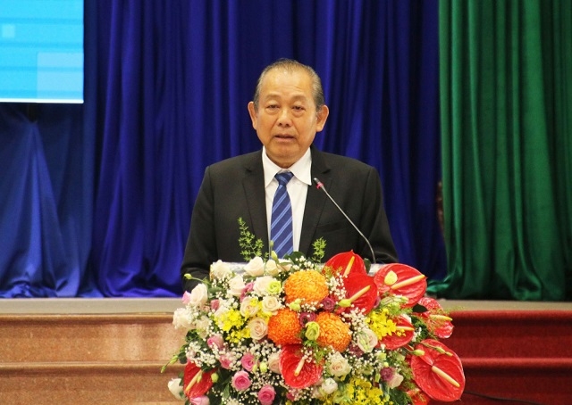 Ông Trương Hòa Bình, Phó Thủ tướng Thường trực Chính phủ phát biểu tại buổi toạ đàm.
