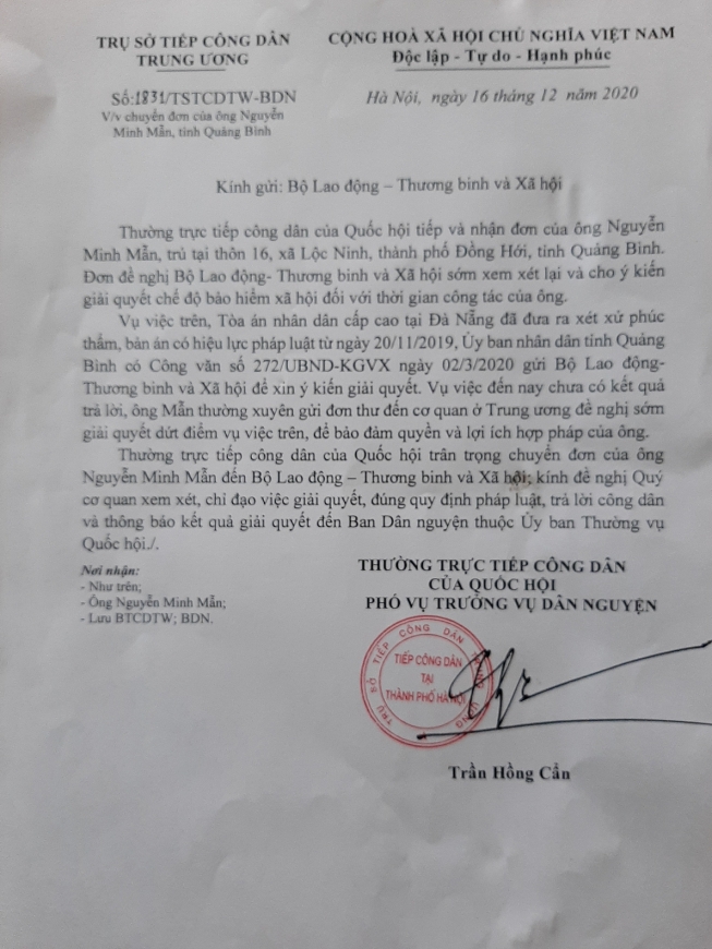 Bộ LĐ-TB&XH có “quên” trả lời  cơ quan chức năng và ông Nguyễn Minh Mẫn (!?)