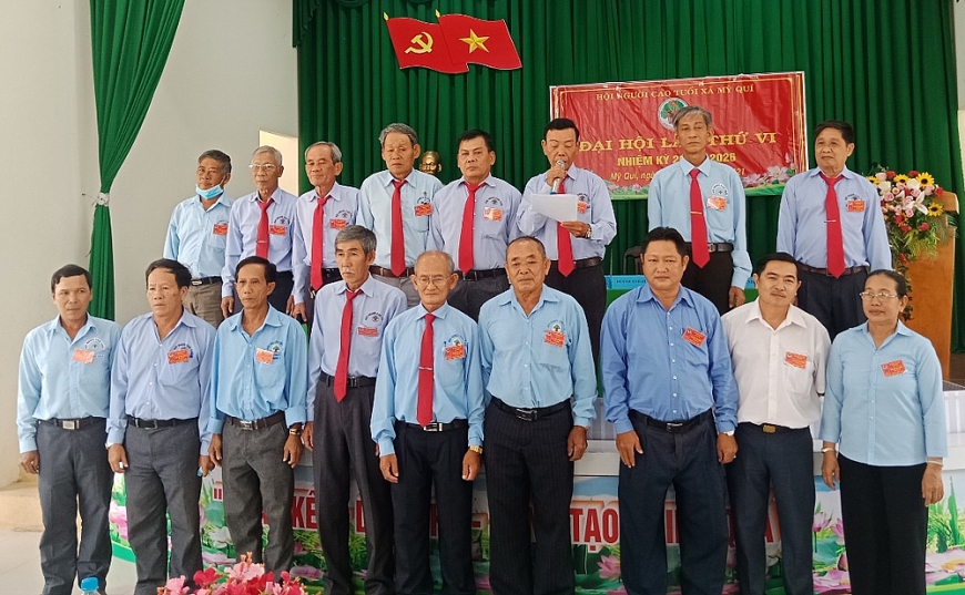 BCH Hội NCT xã Mỹ Quý nhiệm kỳ 2021-2026 ra mắt và phát biểu hứa hẹn tại Đại hội