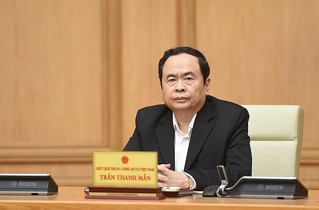 Chủ tịch Ủy ban Trung ương MTTQ Việt Nam Trần Thanh Mẫn tại phiên họp.