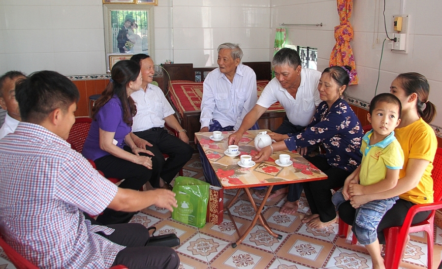 Một gia đình tứ đại đồng đường ở tỉnh Thái Bình. Ảnh Thanh Hà