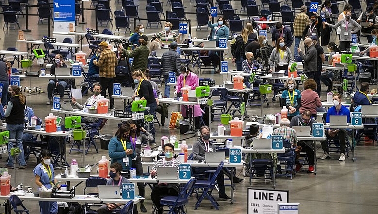 Một trung tâm tiêm chủng phòng Covid-19 tại Mỹ