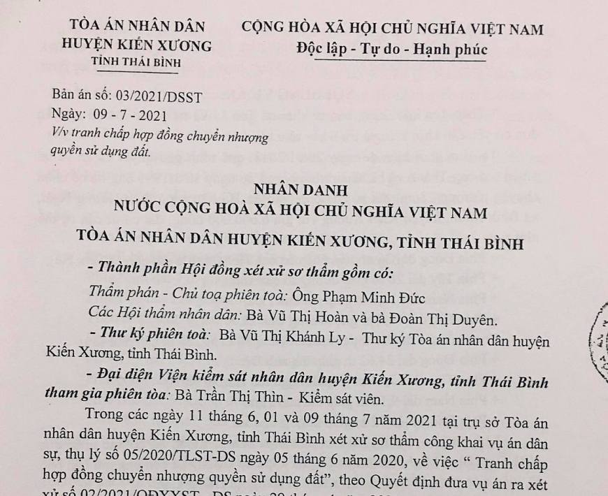 Phán quyết của Tòa đúng pháp luật!