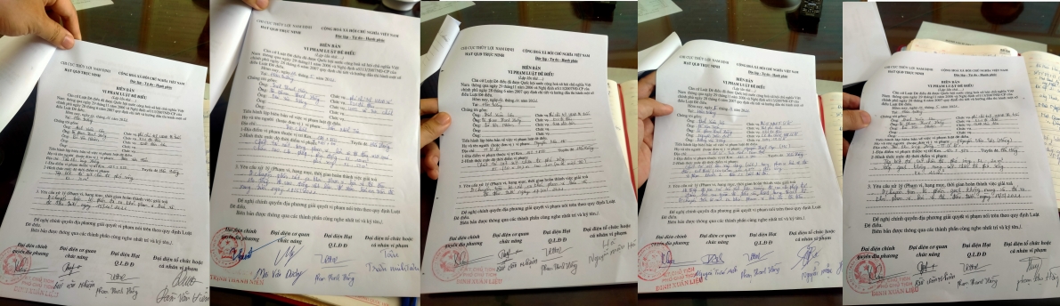 Hàng lang đê Hữu Hồng thuộc địa bàn huyện Trực Ninh đang bị xâm hại nghiêm trọng