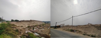 Hàng lang đê Hữu Hồng thuộc địa bàn huyện Trực Ninh đang bị xâm hại nghiêm trọng