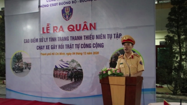 Công an TP. Hồ Chí Minh ra quân đảm bảo an toàn và phòng, chống tình trạng đua xe trái phép